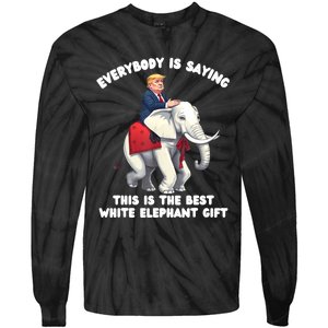 Funny White Elephant Gag Wrapped Elephant Dumb Tie-Dye Long Sleeve Shirt