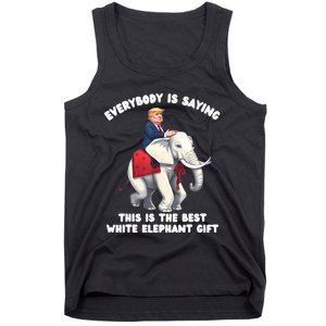 Funny White Elephant Gag Wrapped Elephant Dumb Tank Top