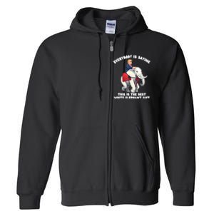 Funny White Elephant Gag Wrapped Elephant Dumb Full Zip Hoodie