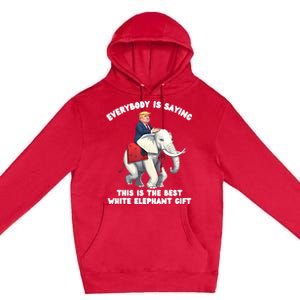 Funny White Elephant Gag Wrapped Elephant Dumb Premium Pullover Hoodie