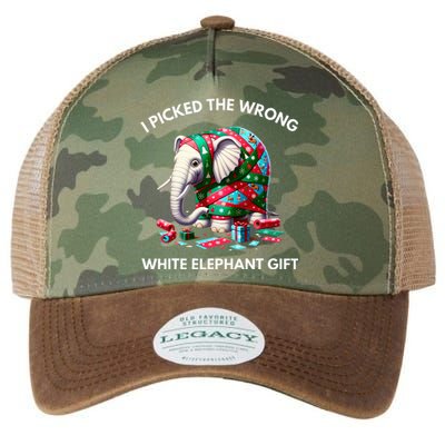 Funny White Elephant Gift Wrapped Elephant Dumb Gift  Legacy Tie Dye Trucker Hat