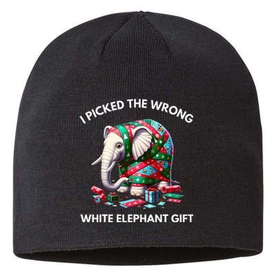 Funny White Elephant Gift Wrapped Elephant Dumb Gift  Sustainable Beanie