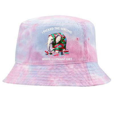 Funny White Elephant Gift Wrapped Elephant Dumb Gift  Tie-Dyed Bucket Hat