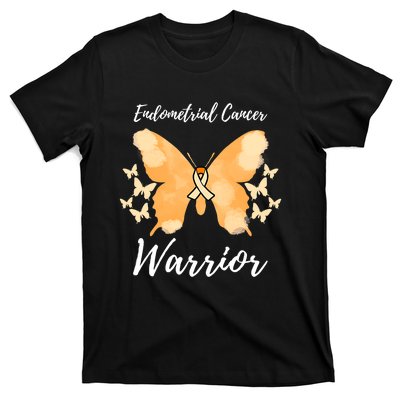 Funny Warrior Endometrial Cancer Awareness Uterine Cancer T-Shirt