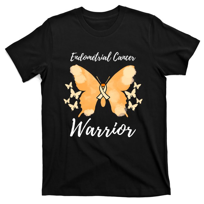 Funny Warrior Endometrial Cancer Awareness Uterine Cancer T-Shirt