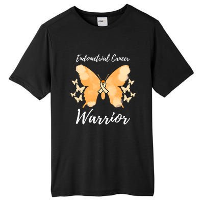 Funny Warrior Endometrial Cancer Awareness Uterine Cancer Tall Fusion ChromaSoft Performance T-Shirt