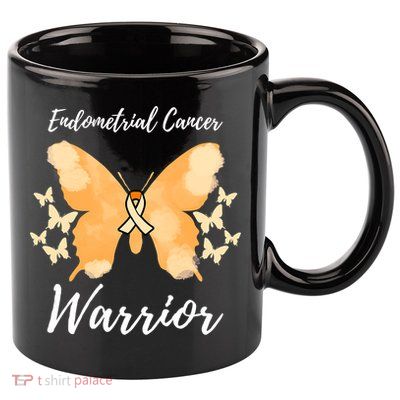 Funny Warrior Endometrial Cancer Awareness Uterine Cancer 11oz C Handle Ceramic Mug