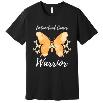 Funny Warrior Endometrial Cancer Awareness Uterine Cancer Premium T-Shirt