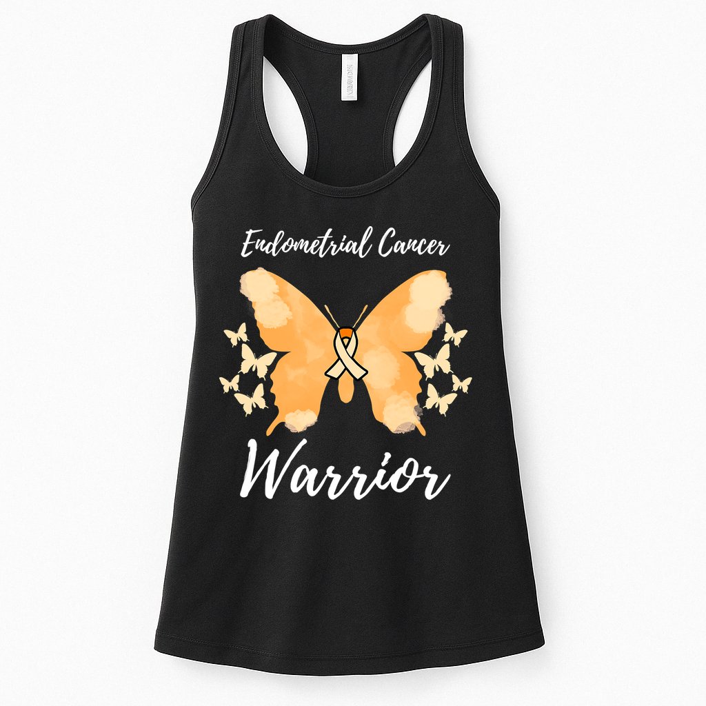 Funny Warrior Endometrial Cancer Awareness Uterine Cancer Womens Tank Top