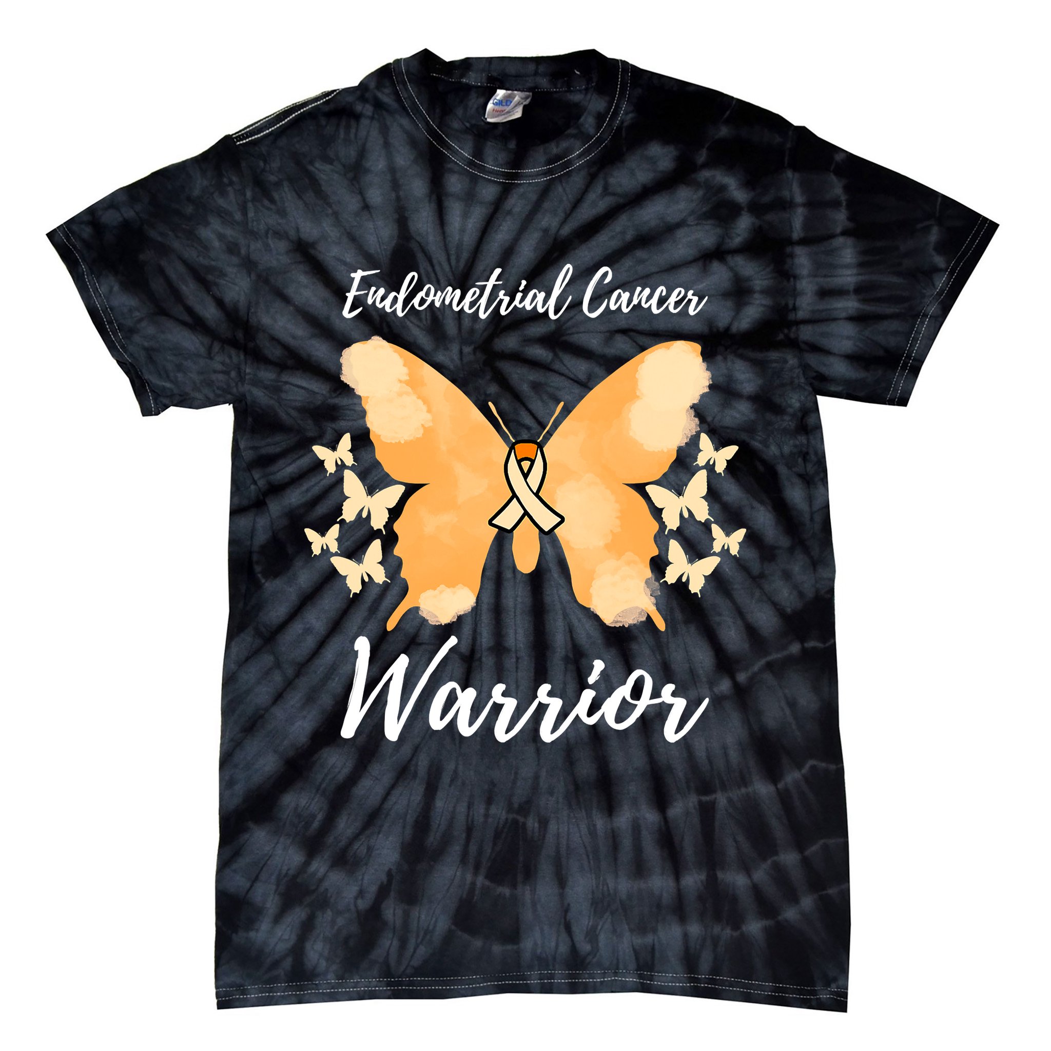 Funny Warrior Endometrial Cancer Awareness Uterine Cancer Tie-Dye T-Shirt