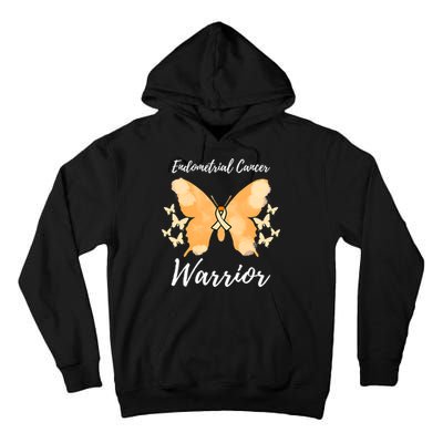 Funny Warrior Endometrial Cancer Awareness Uterine Cancer Tall Hoodie