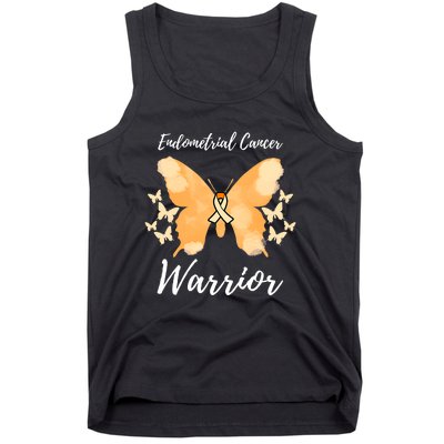 Funny Warrior Endometrial Cancer Awareness Uterine Cancer Tank Top