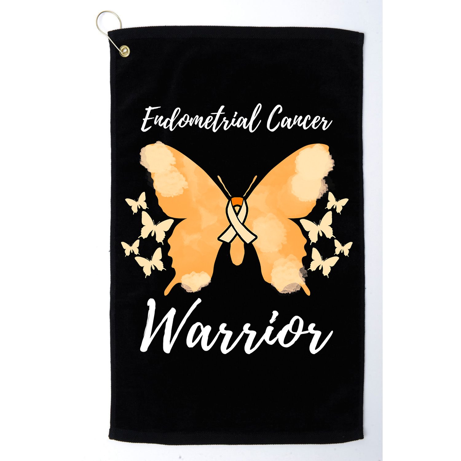 Funny Warrior Endometrial Cancer Awareness Uterine Cancer Golf Towel