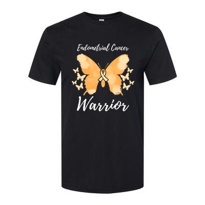 Funny Warrior Endometrial Cancer Awareness Uterine Cancer Softstyle CVC T-Shirt