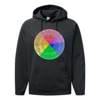 Feelings Wheel Emotion Chart Mental Health Therapy Chart Performance Fleece Hoodie