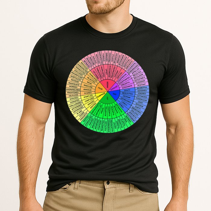 Feelings Wheel Emotion Chart Mental Health Therapy Chart Cooling Performance Crew T-Shirt