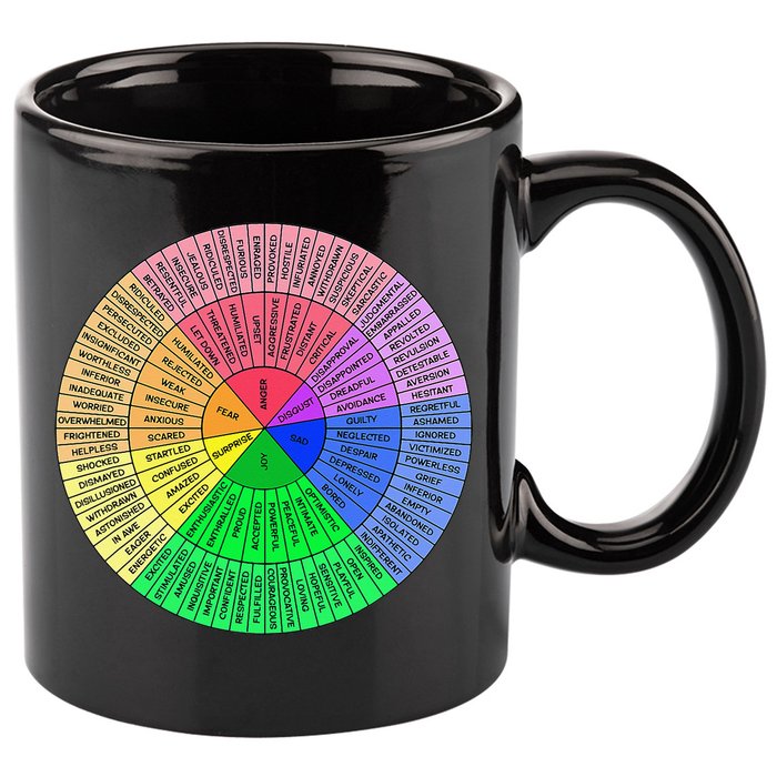 Feelings Wheel Emotion Chart Mental Health Therapy Chart 11oz C Handle Ceramic Mug
