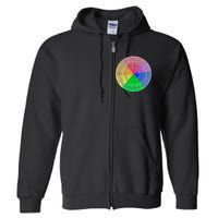 Feelings Wheel Emotion Chart Mental Health Therapy Chart Full Zip Hoodie