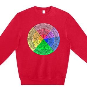 Feelings Wheel Emotion Chart Mental Health Therapy Chart Premium Crewneck Sweatshirt