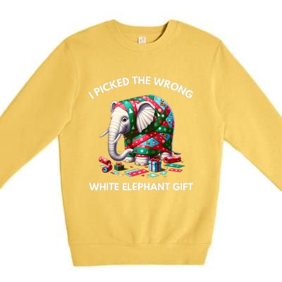 Funny White Elephant Gift Wrapped Elephant Dumb Gift Premium Crewneck Sweatshirt