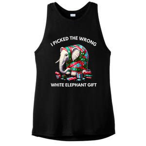 Funny White Elephant Gift Wrapped Elephant Dumb Gift Ladies PosiCharge Tri-Blend Wicking Tank