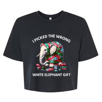 Funny White Elephant Gift Wrapped Elephant Dumb Gift Bella+Canvas Jersey Crop Tee