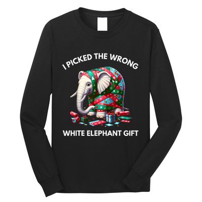 Funny White Elephant Gift Wrapped Elephant Dumb Gift Long Sleeve Shirt