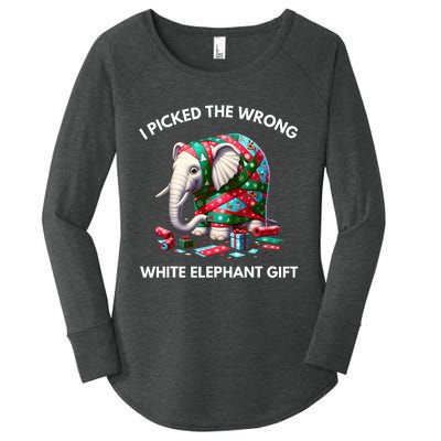 Funny White Elephant Gift Wrapped Elephant Dumb Gift Women's Perfect Tri Tunic Long Sleeve Shirt