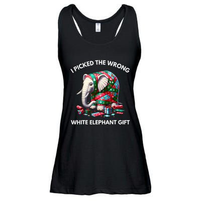 Funny White Elephant Gift Wrapped Elephant Dumb Gift Ladies Essential Flowy Tank