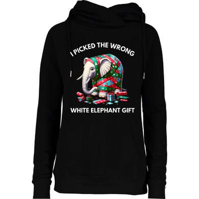 Funny White Elephant Gift Wrapped Elephant Dumb Gift Womens Funnel Neck Pullover Hood