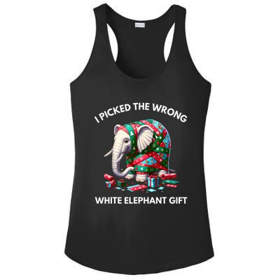 Funny White Elephant Gift Wrapped Elephant Dumb Gift Ladies PosiCharge Competitor Racerback Tank