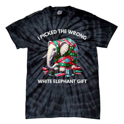 Funny White Elephant Gift Wrapped Elephant Dumb Gift Tie-Dye T-Shirt