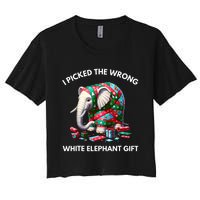 Funny White Elephant Gift Wrapped Elephant Dumb Gift Women's Crop Top Tee