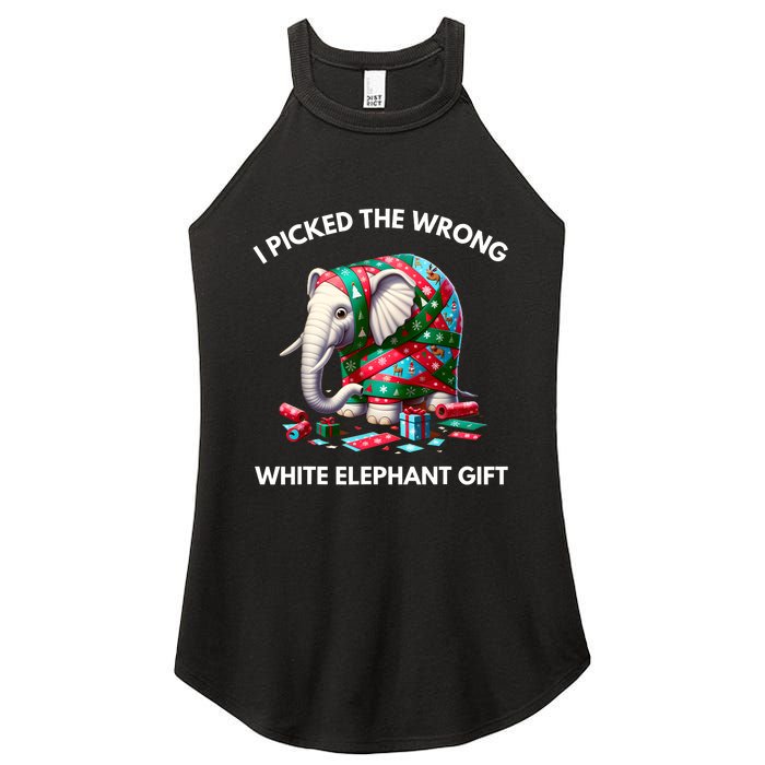 Funny White Elephant Gift Wrapped Elephant Dumb Gift Women's Perfect Tri Rocker Tank