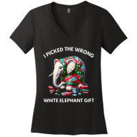 Funny White Elephant Gift Wrapped Elephant Dumb Gift Women's V-Neck T-Shirt