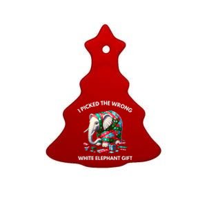 Funny White Elephant Gift Wrapped Elephant Dumb Gift Ceramic Tree Ornament