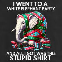 Funny White Elephant Gift Wrapped Elephant Dumb Gift  7 Panel Mesh Trucker Snapback Hat