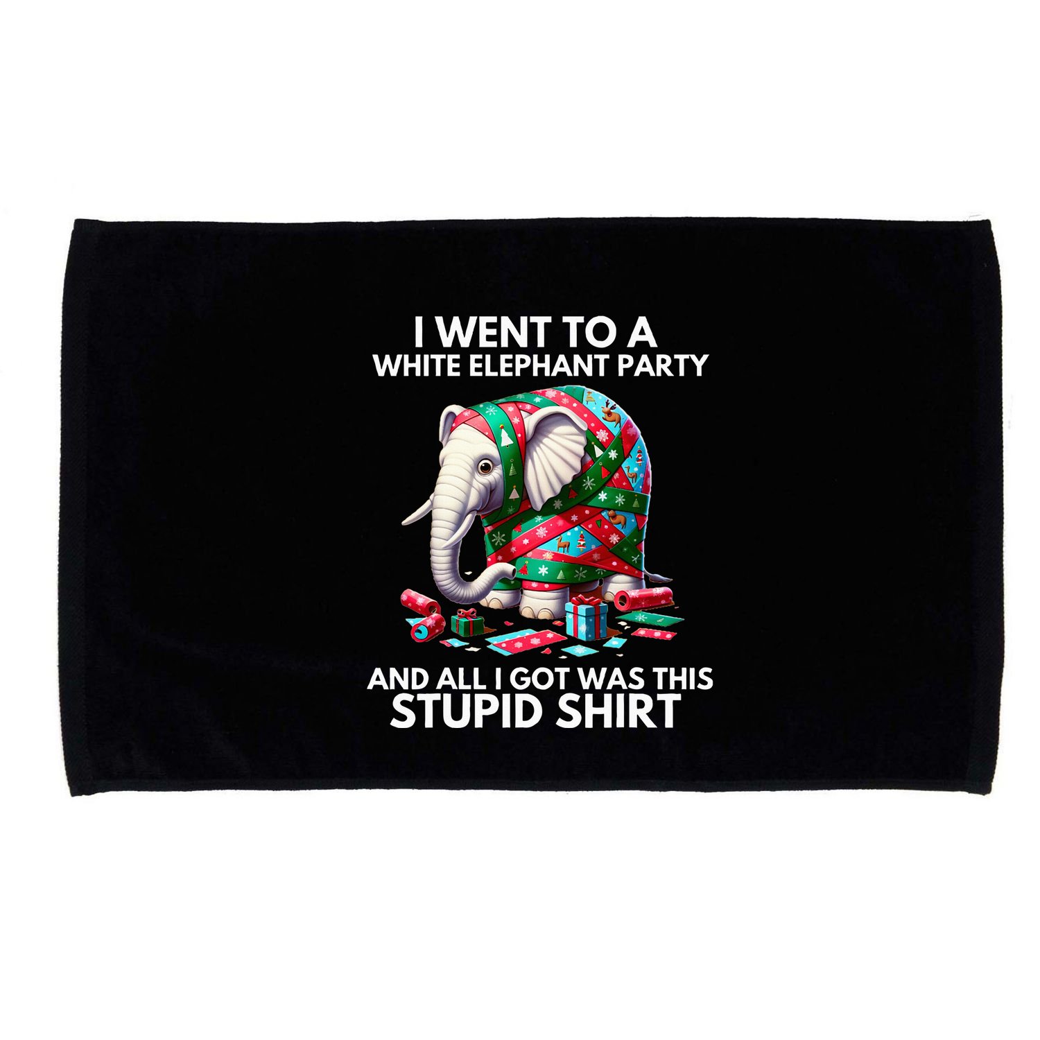 Funny White Elephant Gift Wrapped Elephant Dumb Gift  Microfiber Hand Towel