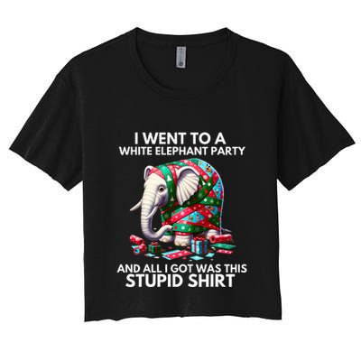 Funny White Elephant Gift Wrapped Elephant Dumb Gift  Crop Top