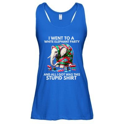 Funny White Elephant Gift Wrapped Elephant Dumb Gift  Ladies Essential Flowy Tank