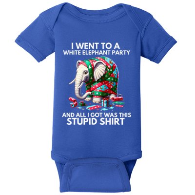 Funny White Elephant Gift Wrapped Elephant Dumb Gift  Baby Bodysuit