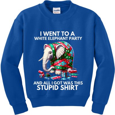 Funny White Elephant Gift Wrapped Elephant Dumb Gift  Kids Sweatshirt