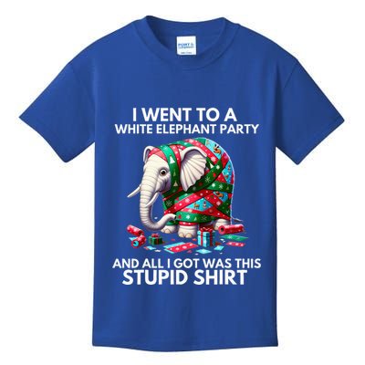 Funny White Elephant Gift Wrapped Elephant Dumb Gift  Kids T-Shirt