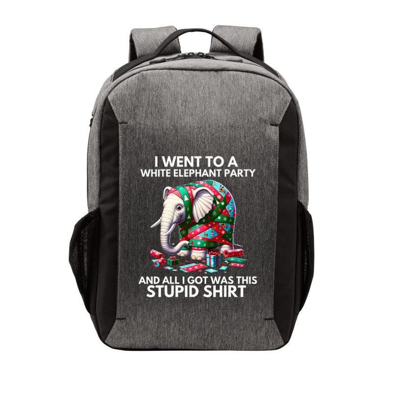 Funny White Elephant Gift Wrapped Elephant Dumb Gift  Vector Backpack