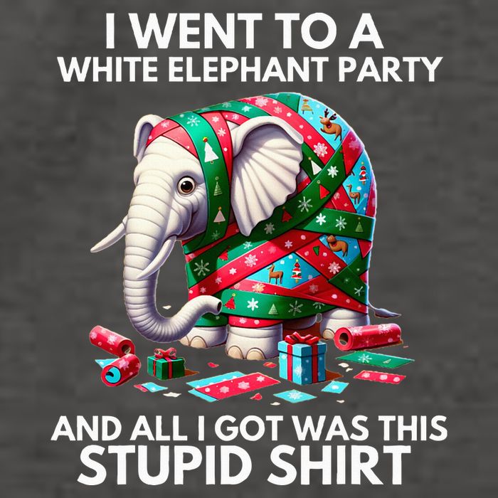 Funny White Elephant Gift Wrapped Elephant Dumb Gift  Vector Backpack