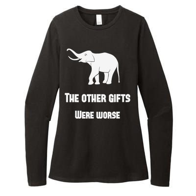 Funny White Elephant Gift Womens CVC Long Sleeve Shirt