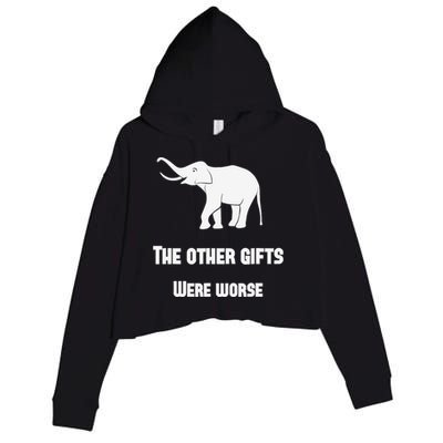 Funny White Elephant Gift Crop Fleece Hoodie