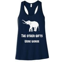 Funny White Elephant Gift Women's Racerback Tank