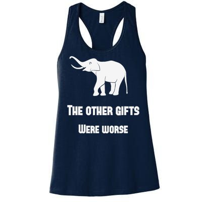 Funny White Elephant Gift Women's Racerback Tank