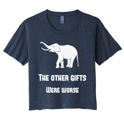 Funny White Elephant Gift Women's Crop Top Tee